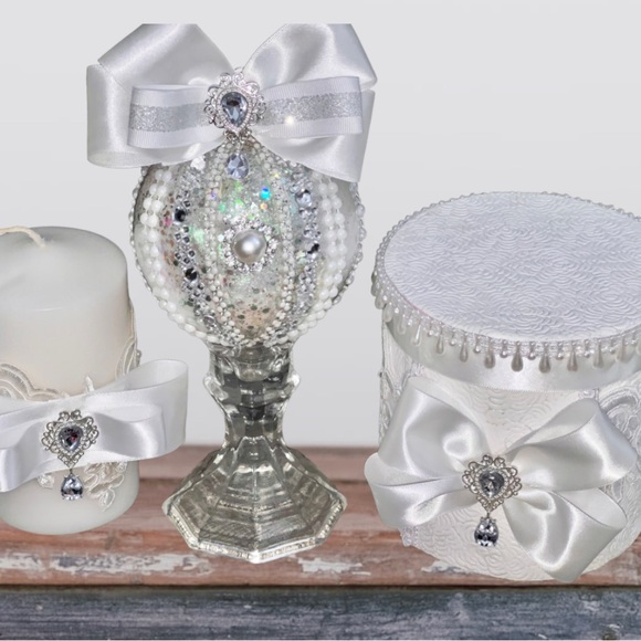 Set (3) Handmade Christmas Ornament w/Box & Candle, White Elephant Gift/Present - Picture 10 of 16